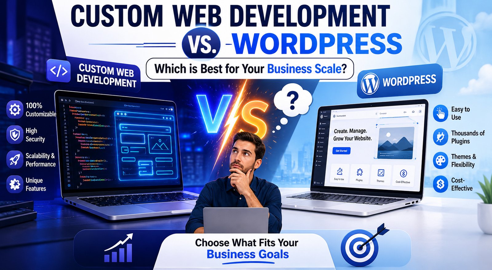 Custom Web Development vs. WordPress: Which is Best for Your Business Scale?