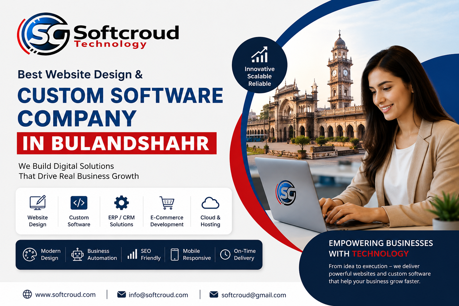 Best Website Design & Custom Software Company in Bulandshahr | Why Businesses Choose SoftCroud Technology